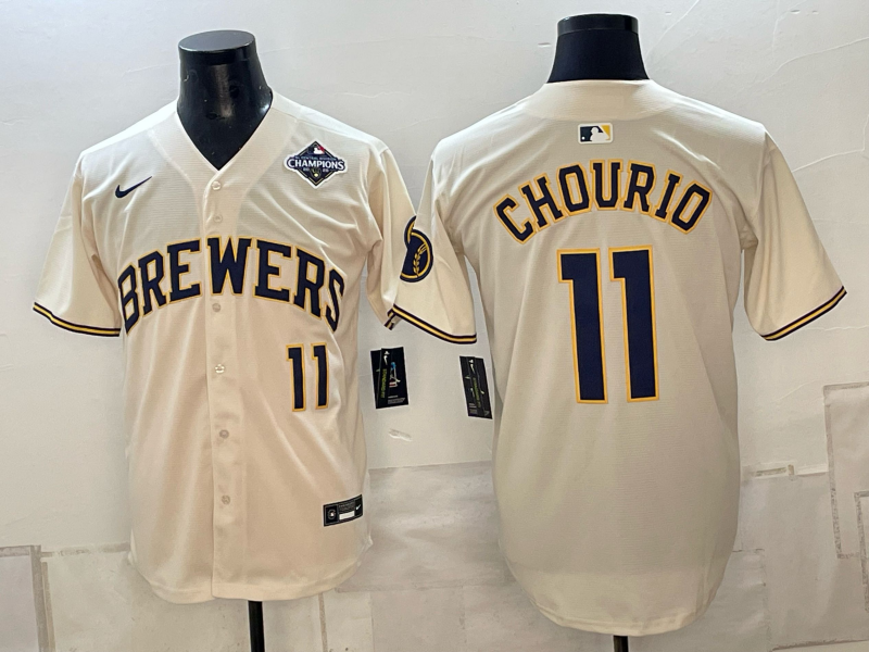 Men 2026 Milwaukee Brewers #11 Chourio cream Game Nike MLB Jersey 101202